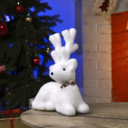 LED figure "Deer" 20 × 25 × 12 cm, phlock, AAX2 batteries (not complete), warm white glow-1