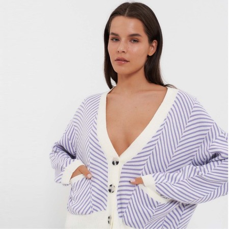 Cardigan female, lilac color, size One size 42-46