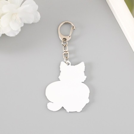 Acryl keychain "A kitten with a donut - my sweet" 4,5x5.3 cm-2