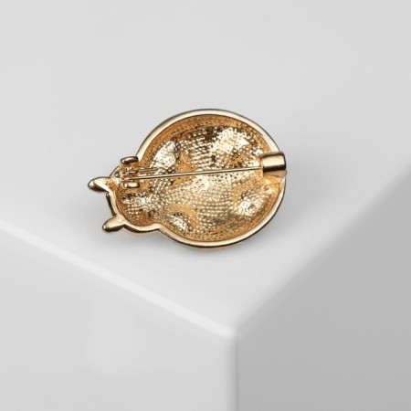 Brooch "God's cow", the color is red-green in dark gold-1
