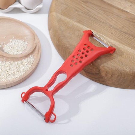 Bilateral “Scrub” vegetable cleaning, 18 cm, red color