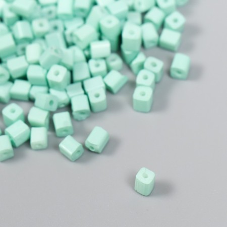 Cube glass 4x4 mm "Brightness. Biryuza" set 20 grams