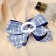 Hair elastic band "Schoolgirl" Bancage Clack Classic, 12x7 cm, white-blue