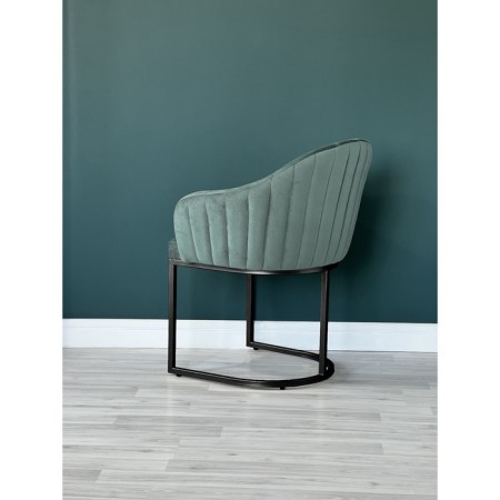 SHELL chair, 56 × 63 × 83 cm, Aquamarine color, black frame-1