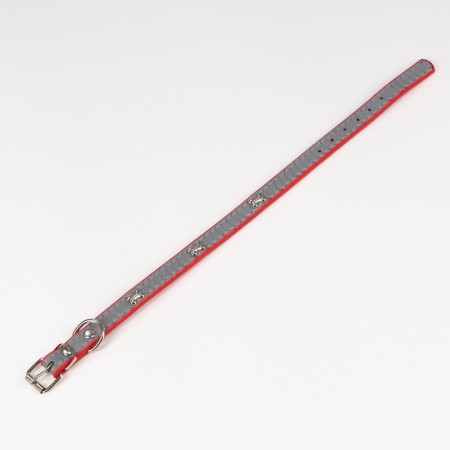 A collar with bones reflective, 37 x 1.3 cm, Osh 26-33, red-2