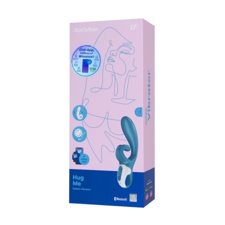 Unrealistic vibrator Satiffyer Hug Me, silicone, blue color-14