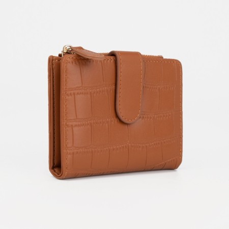 Women's wallet on the button, redhead color
