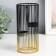 Ground-free metal candlestick "Round cell" golden-black 9.5x9.5x20 cm