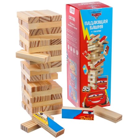 Falling tower + puzzles, cars