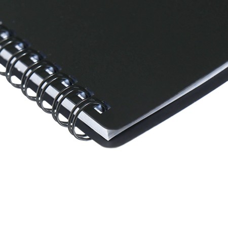 Notebook 60 sheets, in a cage, on a crest, basy, plastic cover, black-2