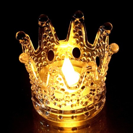 Candle LED "Crown", burning yellow-2