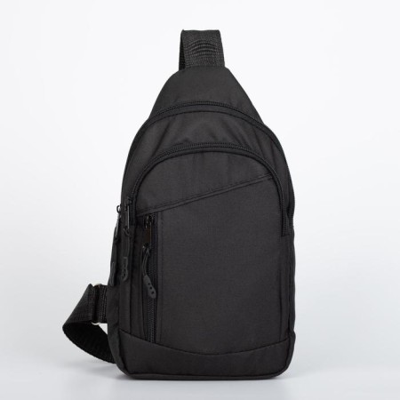 Sling bag ZFTS, from textiles, black color-1