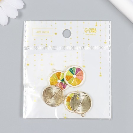 Decor for creativity metal, enamel "grapefruit" 2x2.2 cm-4