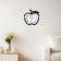 Wall clock, series: kitchen, "apple", discrete move, d-26 cm, aa, black