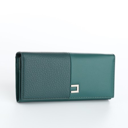 Women's wallet on magnets, green color