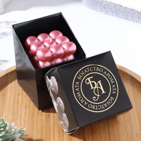 Figure candle "Babble" Big Cube, 5x5x5 cm, pink mother of pearl, in the box-2