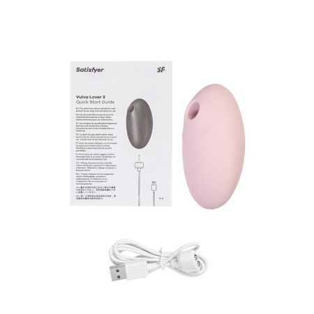 Vacuum-wave contactless stimulator of the Satiffyer Vulva Lover 3 clitoris, silicone, pink color-10