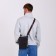 Male bag on lightning, terra dever, long belt, black color