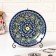Plate of the Rishtan ceramics "Flowers", D = 25 cm, ceramics, blue