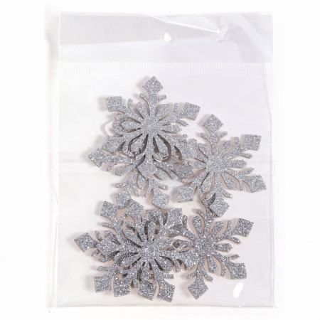 Decor "Snowflakes" on an adhesive basis, set of 6 pcs., Silver color-4