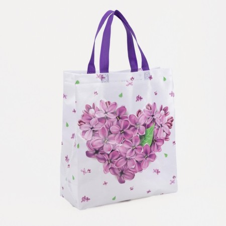 Household bag without fastening, purple color