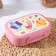 Lunch box with decor, 0.98 l, 18 × 13 × 5 cm, pink color