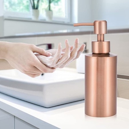 Liquid soap dispenser, 250 ml, stainless steel, bronze color-2