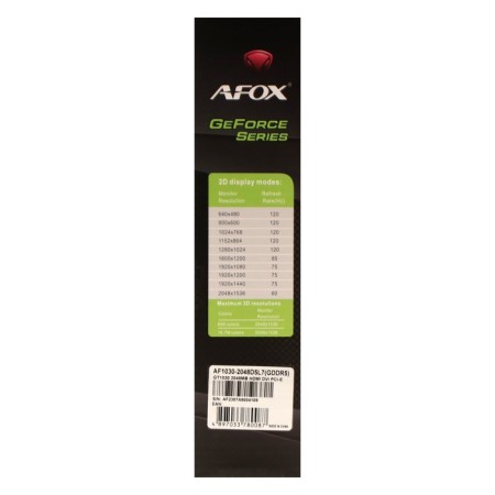 Video card Afox GT1030, 2GB, 64BIT, GDDR5, DVI, HDMI, HDCP-7