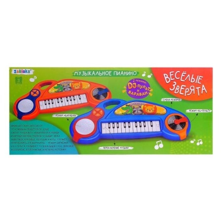 Musical piano "Funny animals", sound, light, red color-3