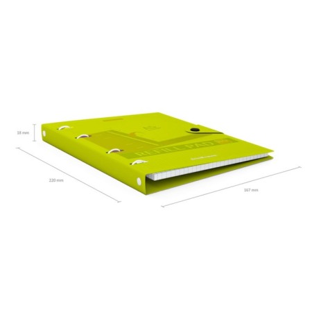 A notebook on the rings A5, 80 sheets in the Erichkrause "Neon", a plastic cover on the button, an offset unit, whiteness is 100%, mix-8