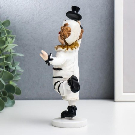 Polystone souvenir "Clown in a striped suit" Black and white with gold 18x7x10 cm-3