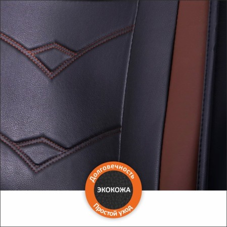 Frokes on the seat, universal Senator Instyle, Eco -leather, 2pcs, brown-2