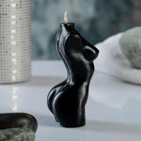 Figure candle "Women's body No. 1" Black, 9cm-3