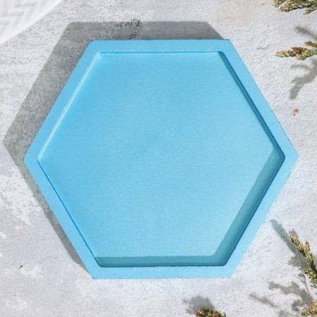 Summary "Hexagonnik. Marble" from gypsum, 9.7x1.3x1cm, blue-2