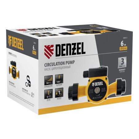 Circulation pump Denzel CP25-6, 100 W, pressure 6 m, 50 l/min, cable 1 m-8