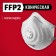 Half mask filtering bison 11163-2_z01, ffp2, conical, with a valve of exhalation