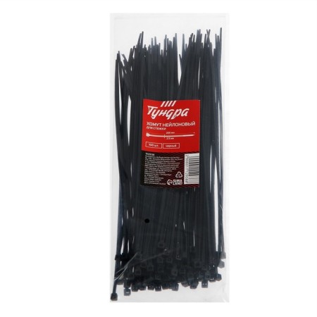 KREP nylon tundra clamp, for screed, 2.5x200 mm, black, in packaging 100 pcs.-4