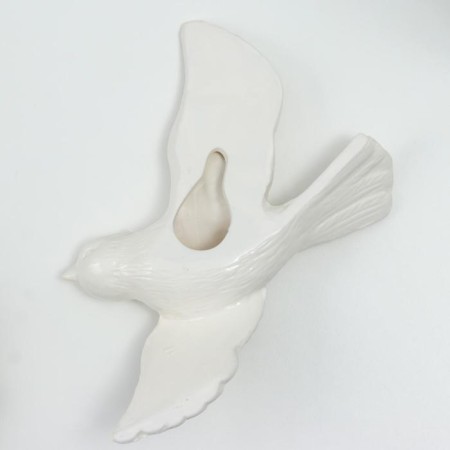 Decor Wall ceramics "White Bird" 4.2x17.5x23.5 cm-3