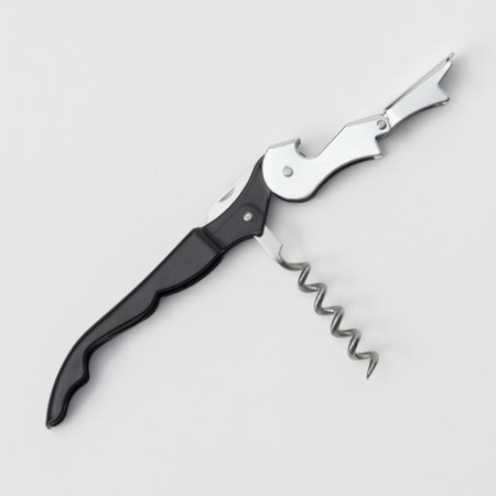 Corkscrew - opening universal share, 12 cm, black color-2