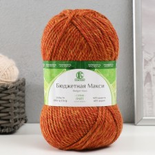 Пряжа "Бюджетная Макси" 40% шерсть, 60% акрил 140м/150гр (терракотовый меланж - 135)