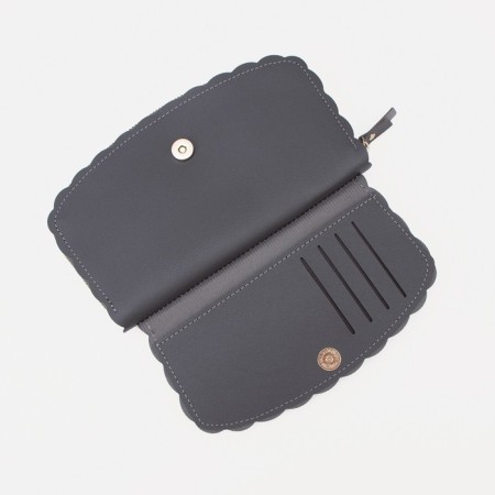 Women's wallet with lightning, gray color-3