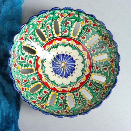 Rishtan ceramics "Flowers", 25 cm, mix-5
