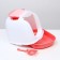 Closed toilet with a scoop, 47 x 40 x 39 cm, white-pink