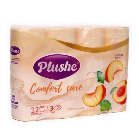 Plushe Honey Nectarine Tuale Paper Persian, 3 layers, 12 rolls