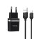 Network charger Hoco C12, 2 USB - 2.4 A, Lightning 1 m, black cable
