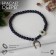 Bracelet amulet "Eye" horseshoe, blue color in silver, 6 cm