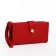 Women's wallet on the button, red color