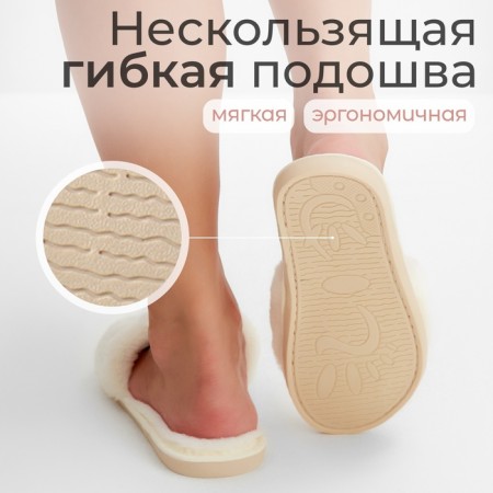 Women's slippers with an open nose size 40-41, white color-16