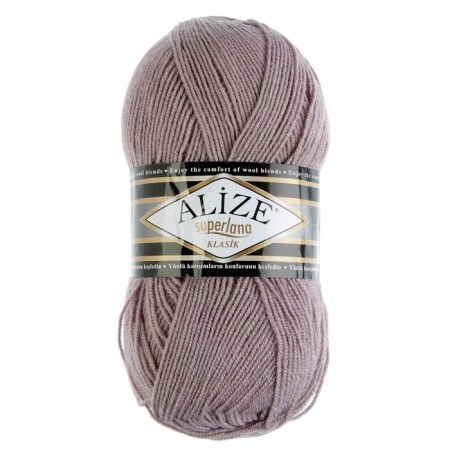 Yarn "Superlana Klasik" 25% wool, 75% acrylic 280m/100g (142 gray rose)-1