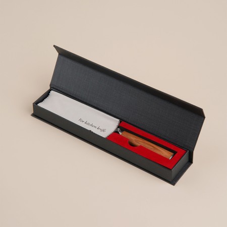 Kitchen knife SL Home "Olivia", collapse, blade 14 cm, damask steel, brown color-6